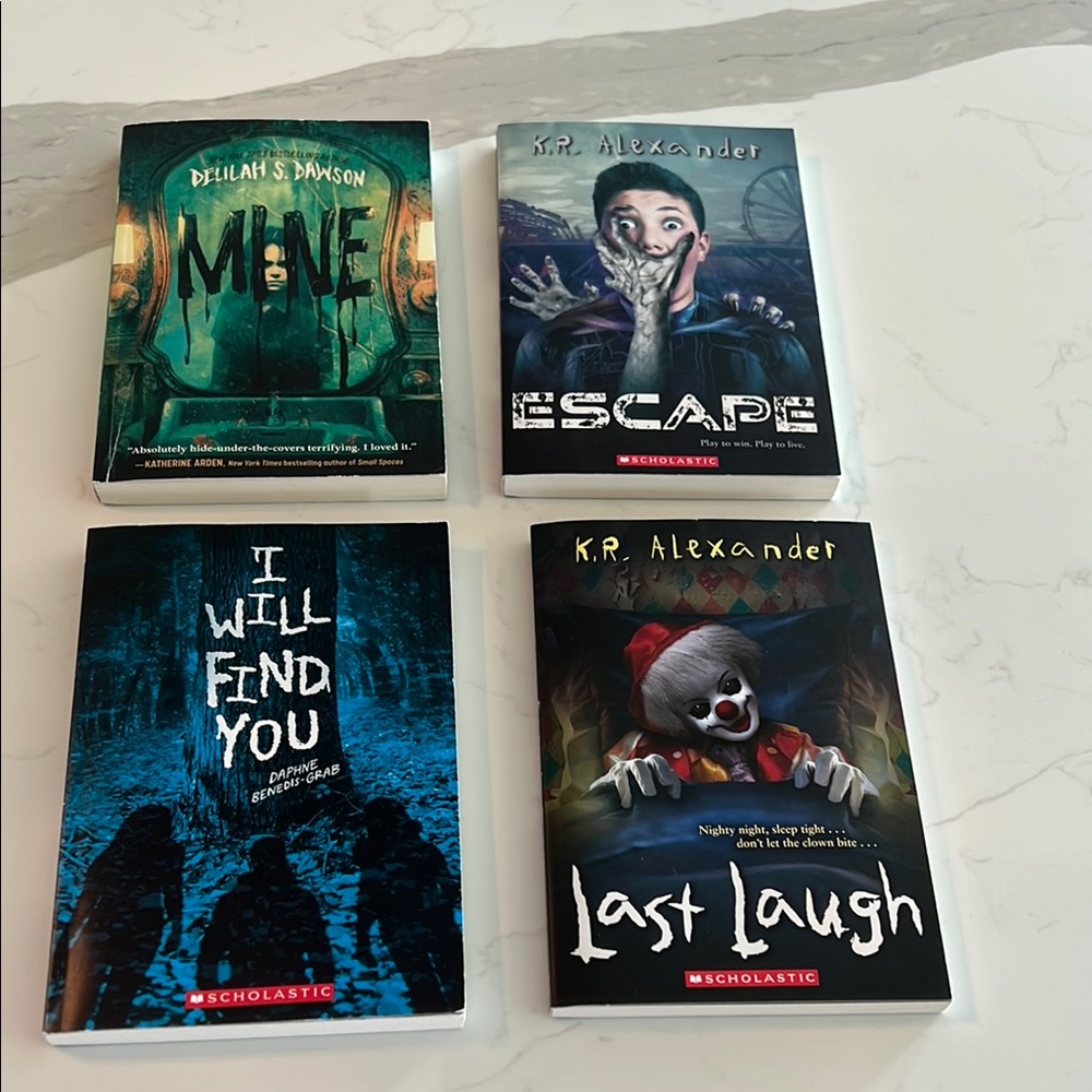 Scholastic Horror Book Set - Green, Blue, Red, Black Covers